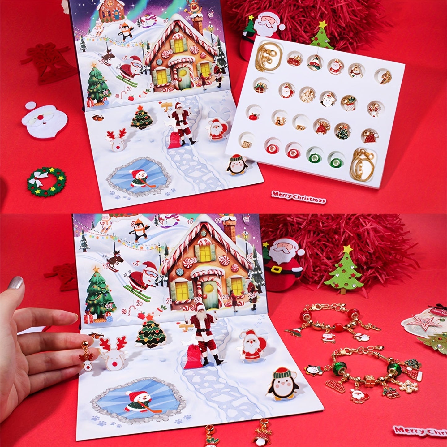 Weihnachts-Adventskalender Armband-Set - DIY Charms & Perlen