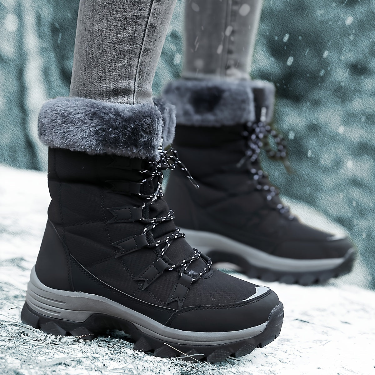 Damen Winter-Stiefeletten - Warm gefüttert mit Rutschfester Sohle