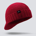 Herren Winter-Mütze – Rippstrick-Beanie mit Umschlag