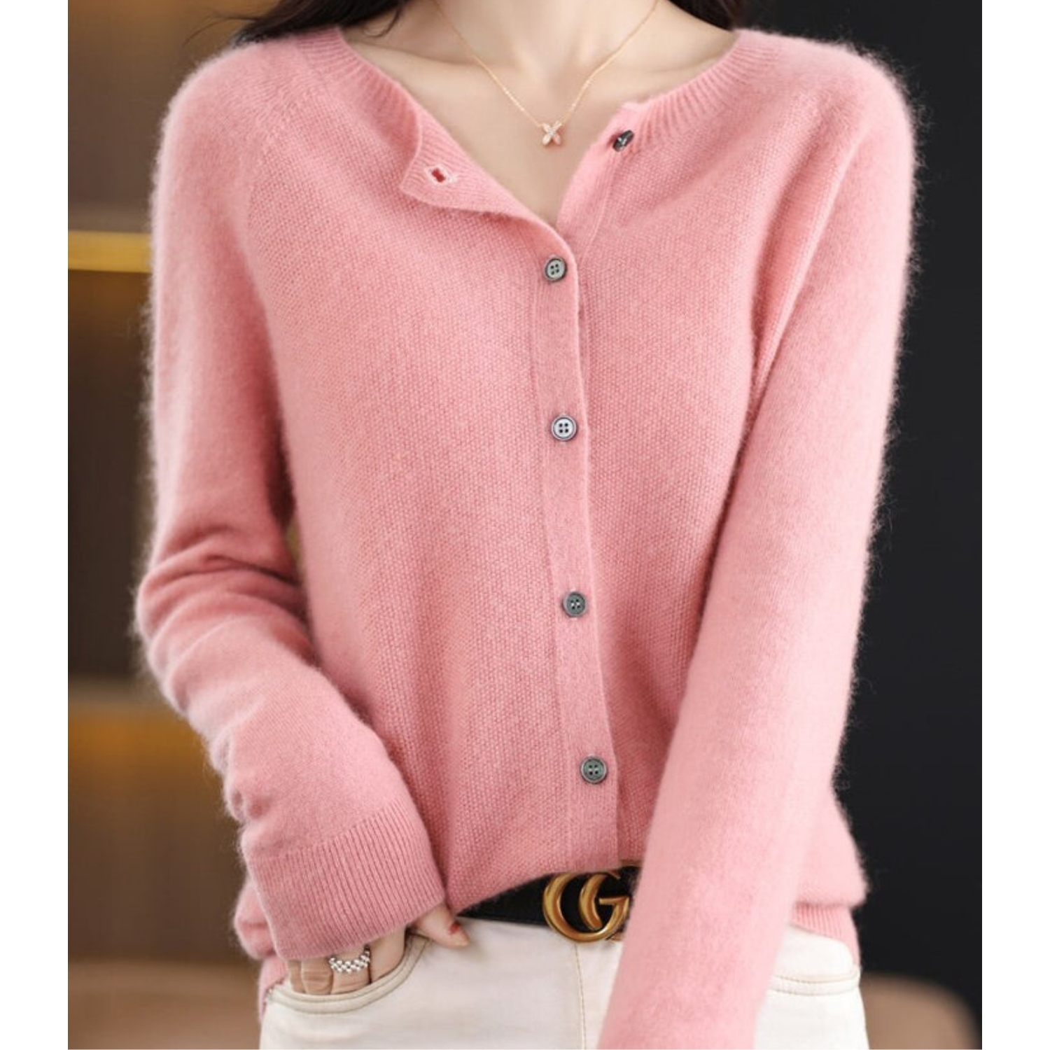 Damen Strickjacke - Knopfleiste & Lockere Passform