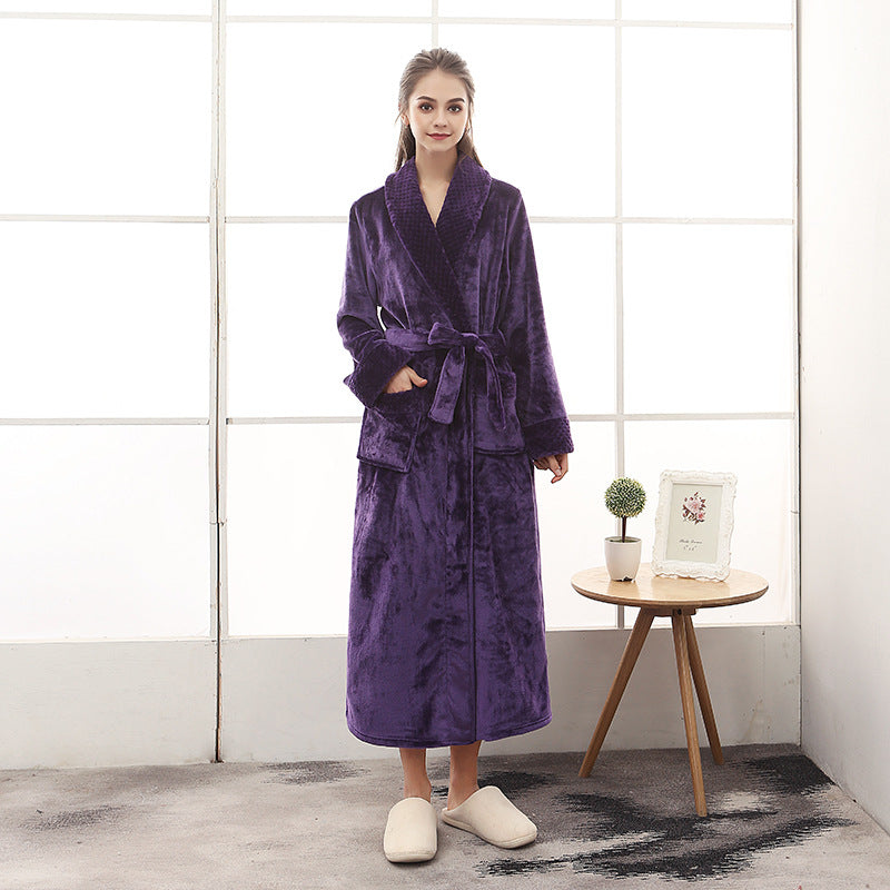 Unisex Strukturierter Morgenmantel - Schalkragen Robe