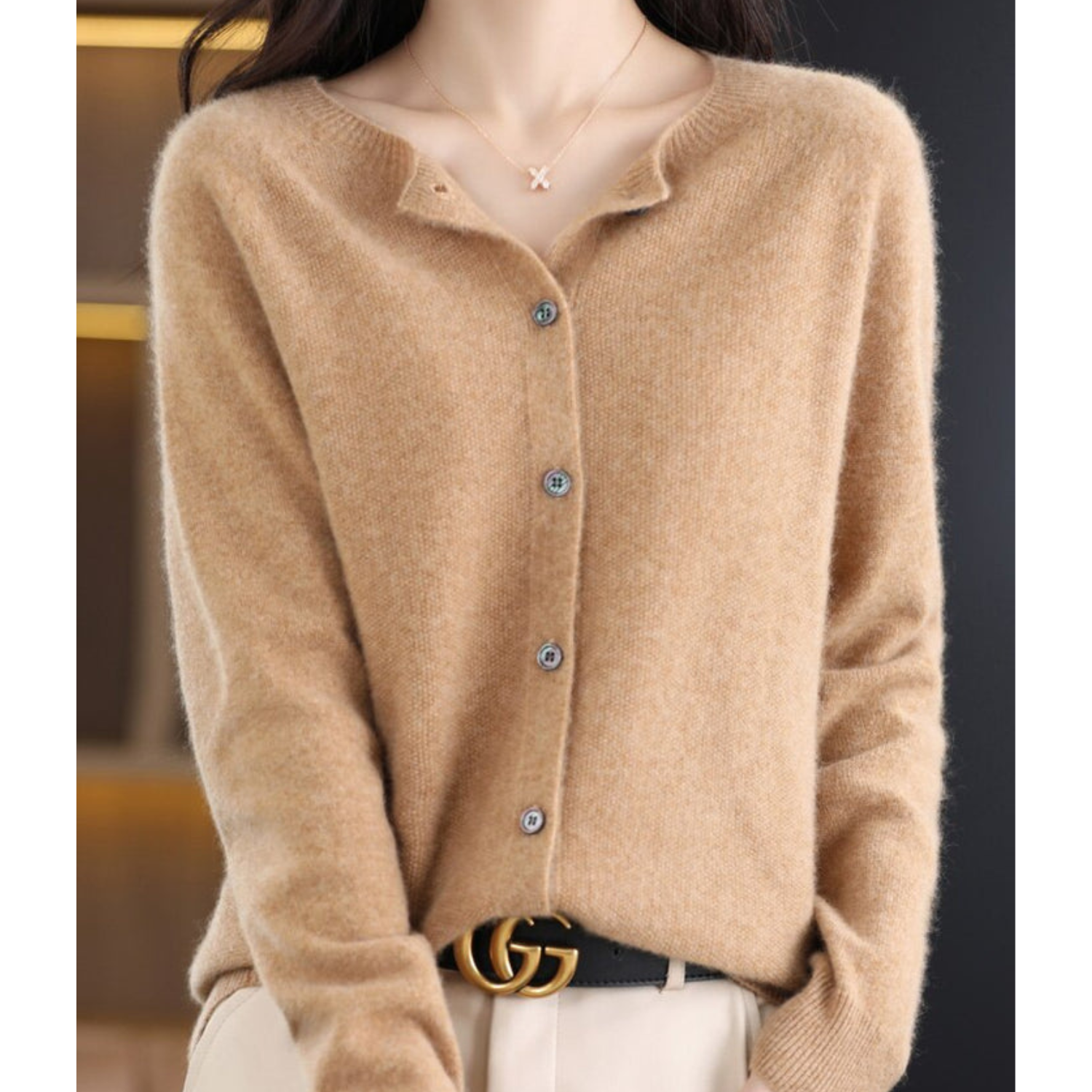 Damen Strickjacke - Knopfleiste & Lockere Passform