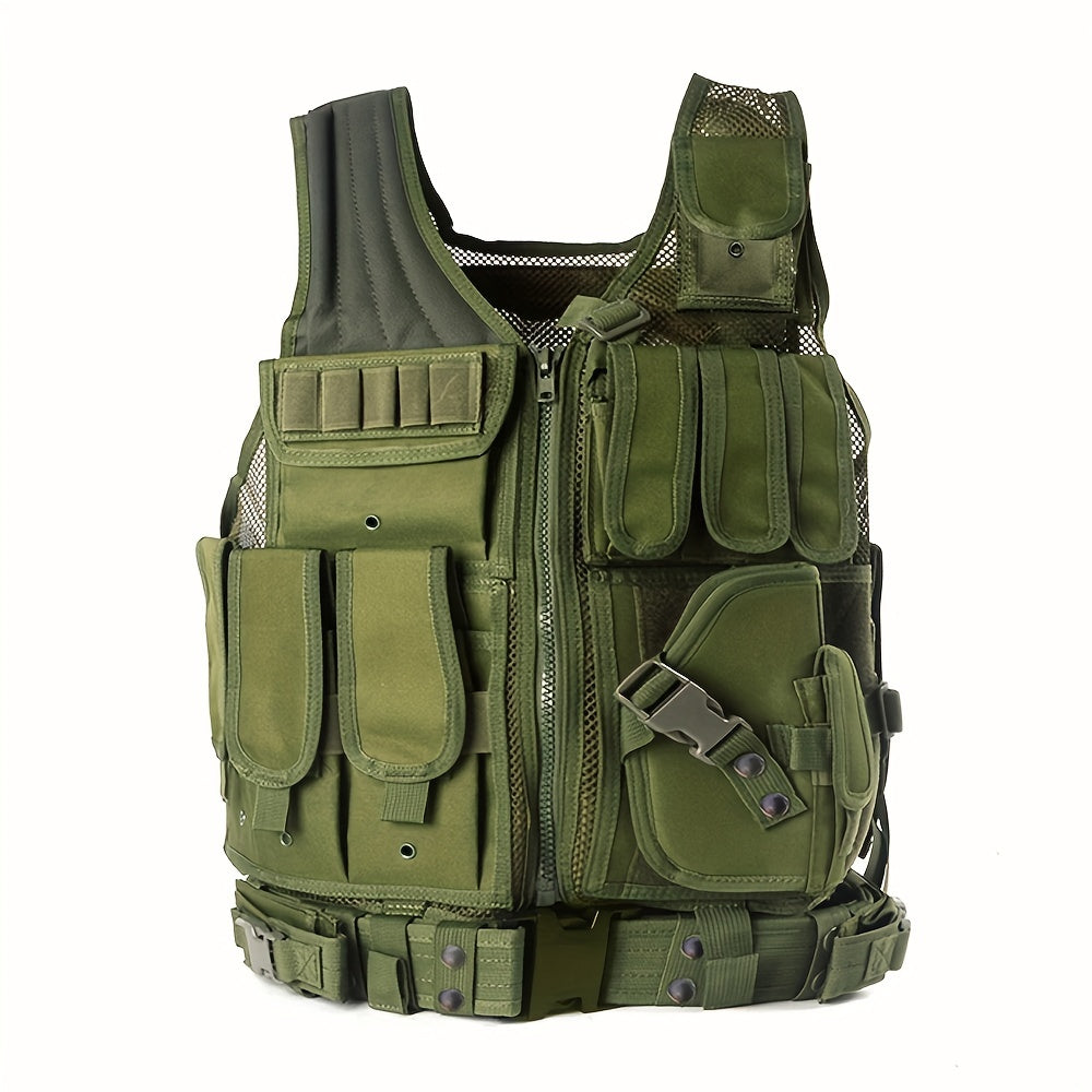 Unisex Taktische Mesh-Weste – Verstellbares Holster & Abnehmbarer Gürtel