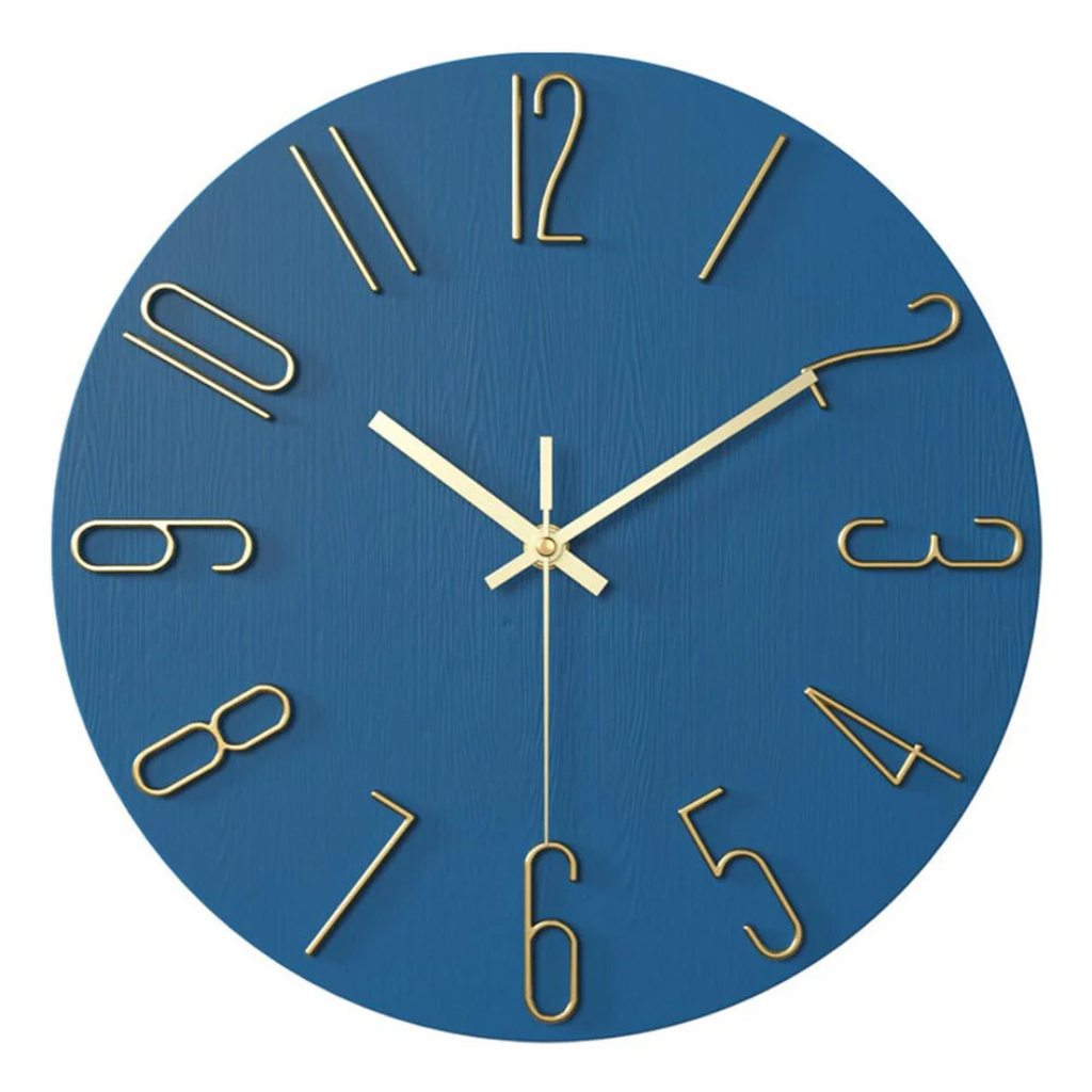 Minimalistische Wanduhr - Stille Quarz mit 3D Geometrischem Akzent