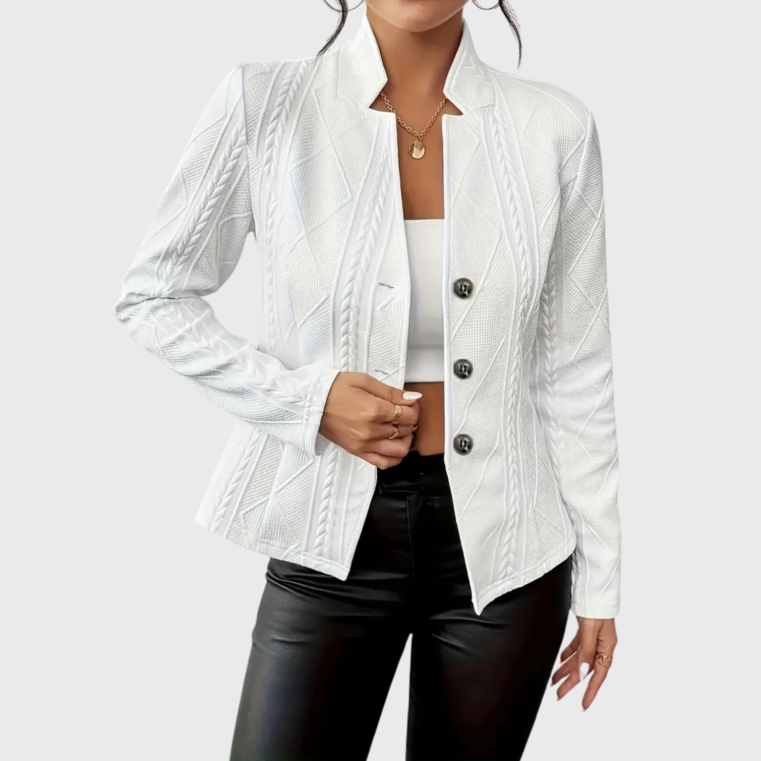 Damen Kurz-Blazer – Einreihig mit Stehkragen