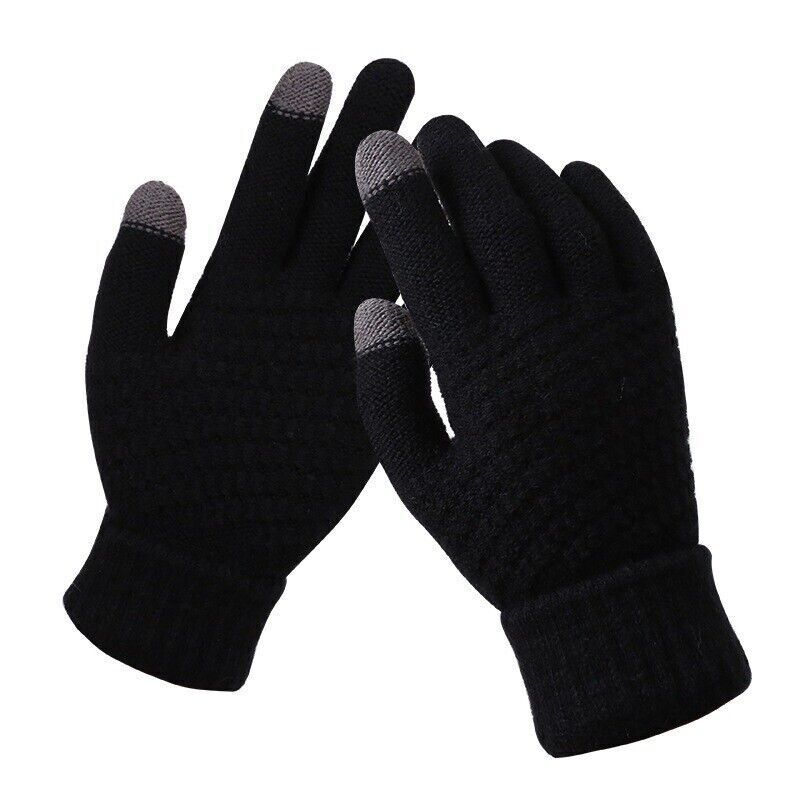 Damen Gestrickte Touchscreen-Winterhandschuhe - Gerippte Bündchen
