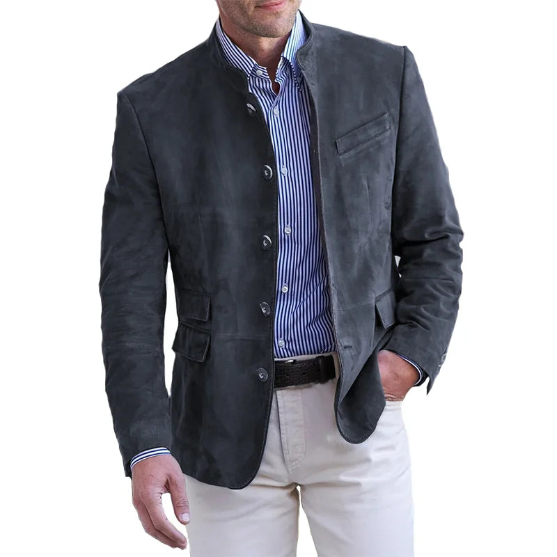 Herren Slim Fit Blazer - Mandarin Kragen Stil