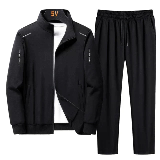 Herren-Trainingsanzug-Set – Jacke mit Reißverschluss & Schmal geschnittene Hose