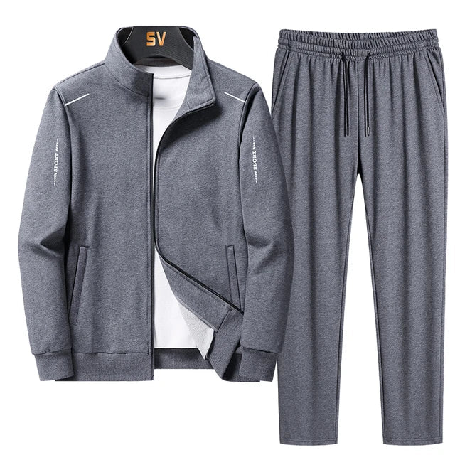 Herren-Trainingsanzug-Set – Jacke mit Reißverschluss & Schmal geschnittene Hose