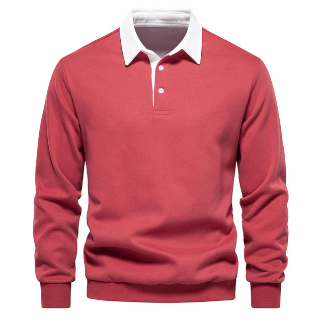 Stilvolles langärmliges Poloshirt mit klassischem Kragen für Herren