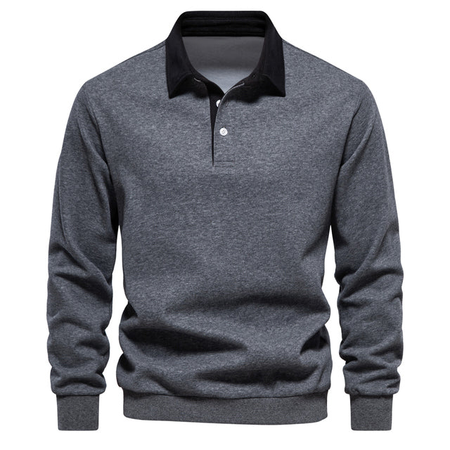 Stilvolles langärmliges Poloshirt mit klassischem Kragen für Herren