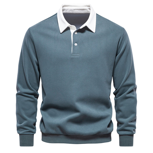 Stilvolles langärmliges Poloshirt mit klassischem Kragen für Herren