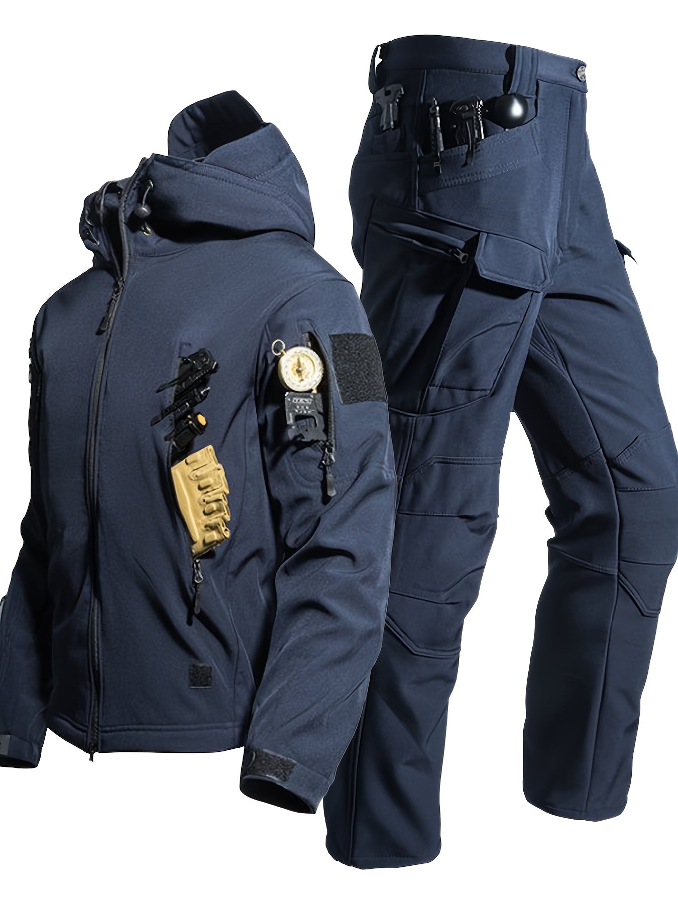 Herren Outdoor Thermisches Outfit Set – Multi-Taschen-Jacke & Cargo-Hose