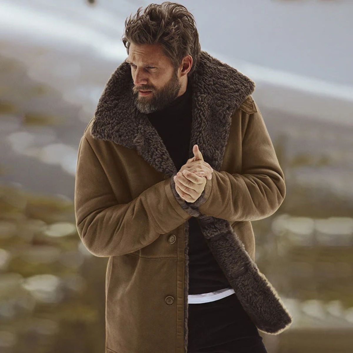 Herren Wintermantel – Gefütterter Klassischer Mantel
