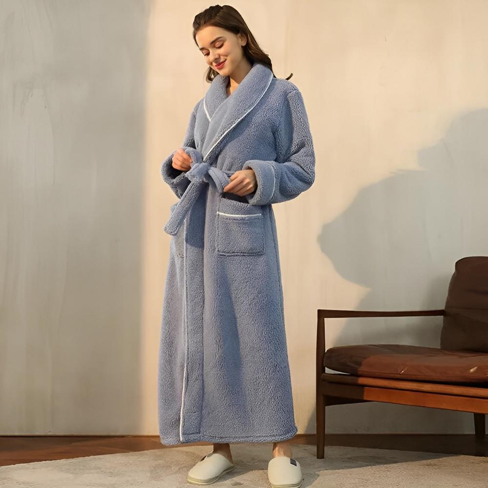 Unisex Langer Morgenmantel - Flauschiger mit Gürtel