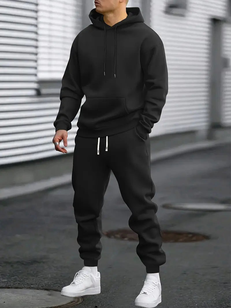 Herren Hoodie und Jogginghosen Set - Lockere Passform mit Bündchensaum