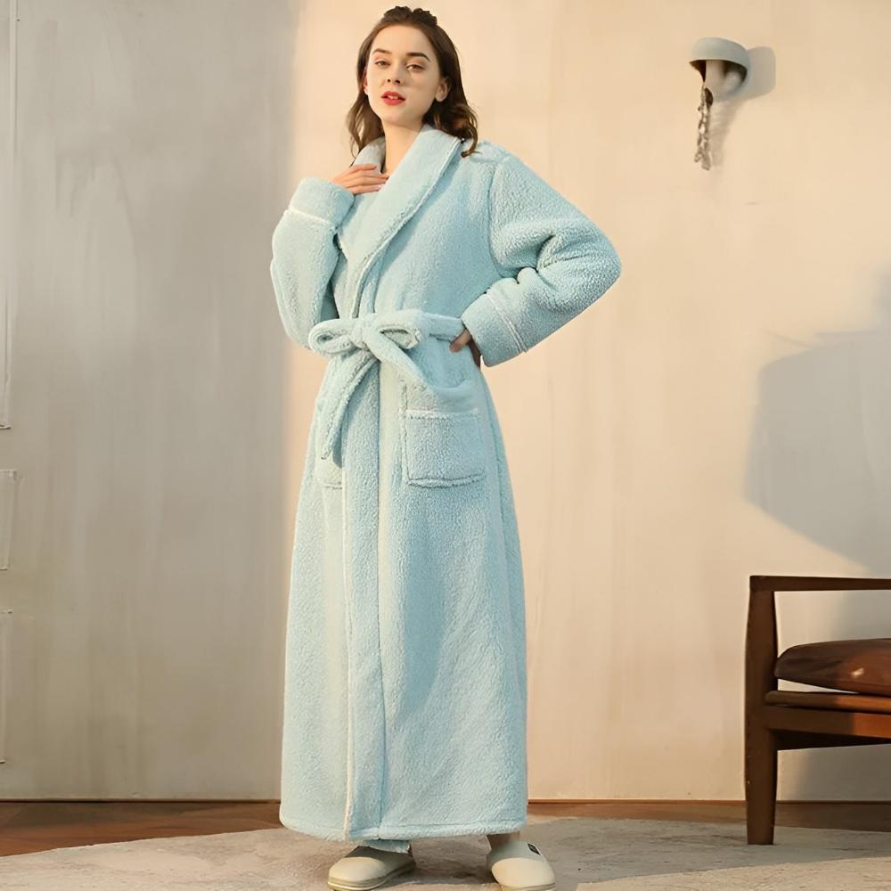 Unisex Langer Morgenmantel - Flauschiger mit Gürtel