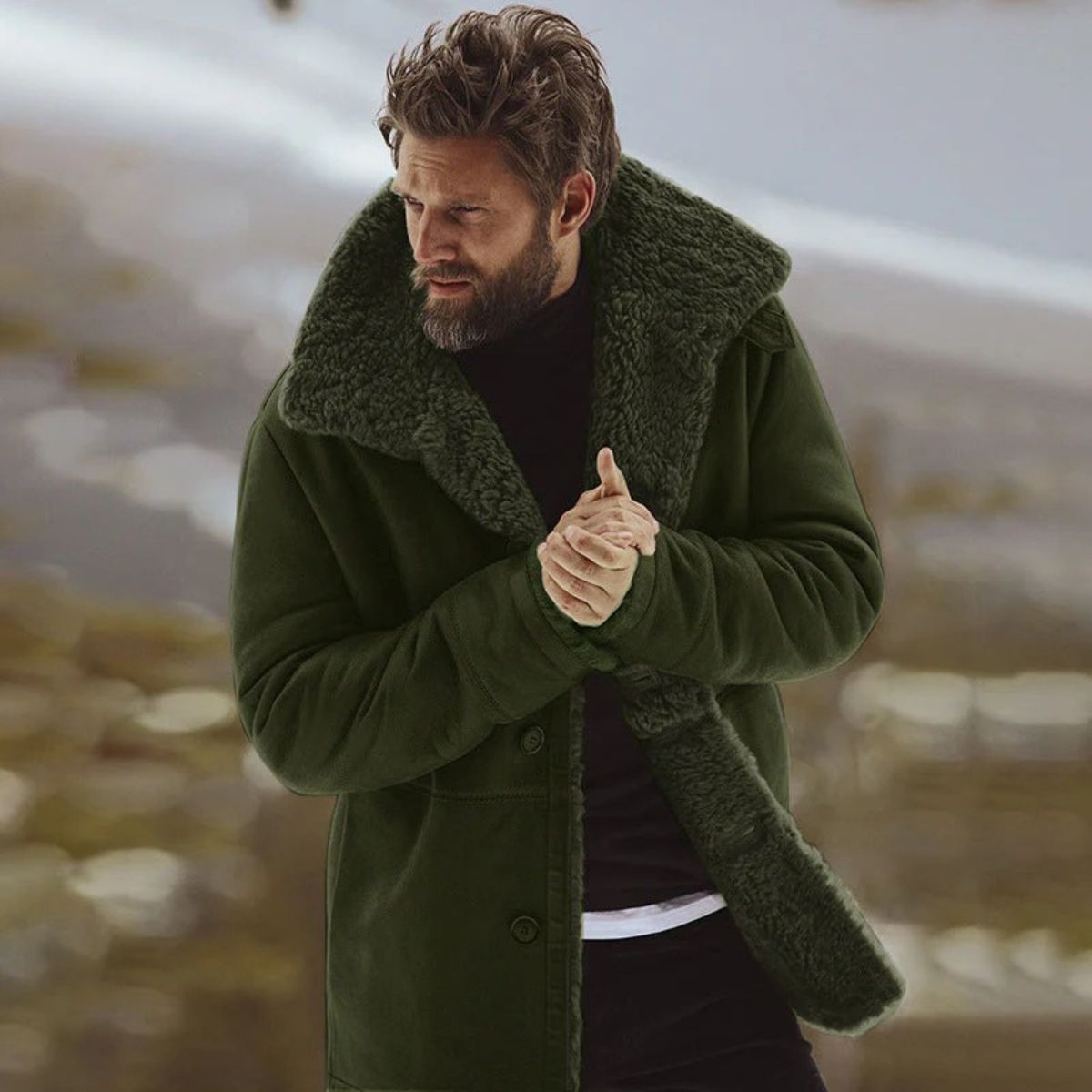 Herren Wintermantel – Gefütterter Klassischer Mantel