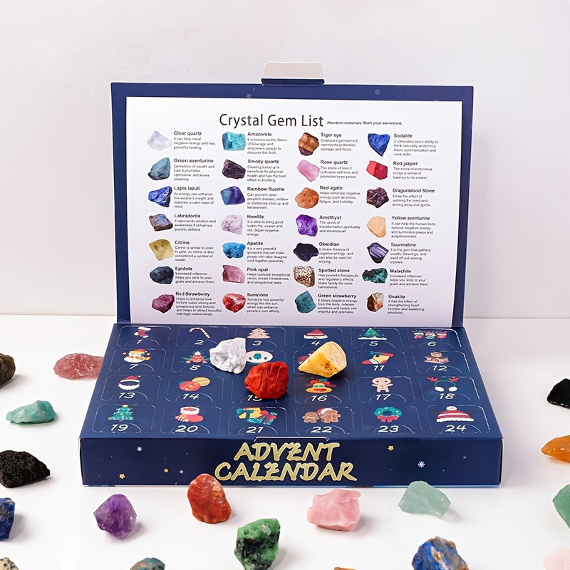 Edelstein-Sammlung Adventskalender Set - 24 Naturkristalle & Blind Box