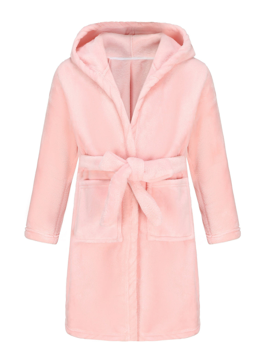 Kinder Weicher Morgenmantel - Kapuzen-Robe mit Gürtel und Taschen