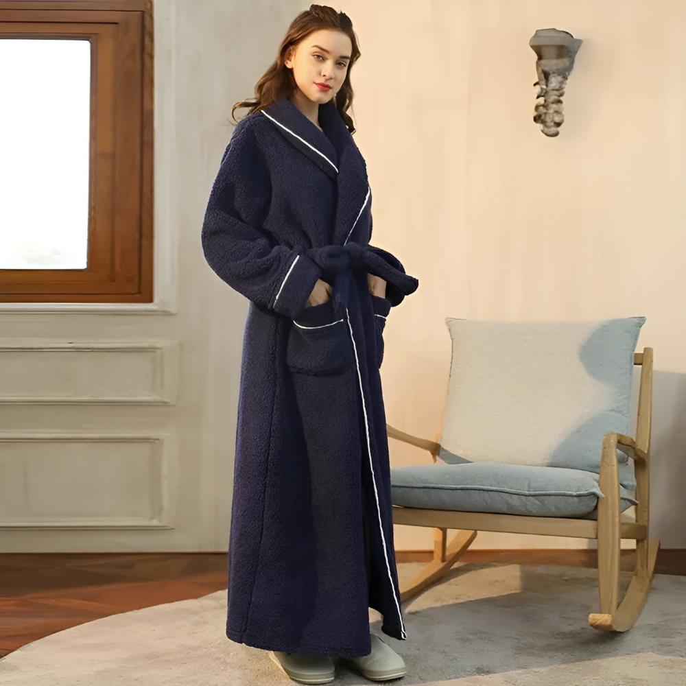 Unisex Langer Morgenmantel - Flauschiger mit Gürtel