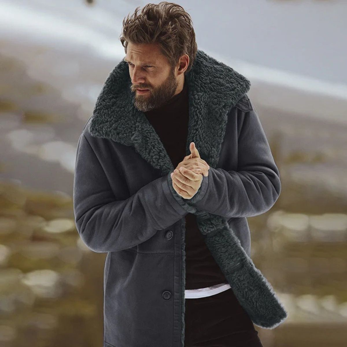 Herren Wintermantel – Gefütterter Klassischer Mantel