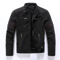 Herren Gesteppte Biker-Stil Jacke - Reißverschlusstaschen mit Stehkragen