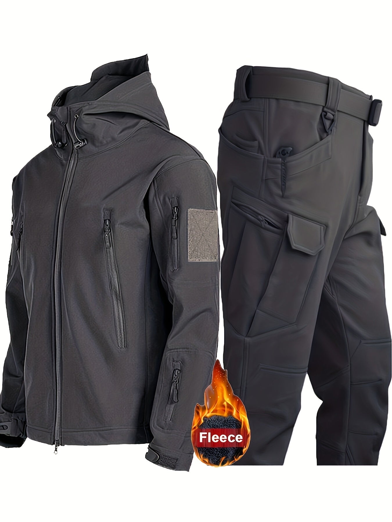 Herren Outdoor Thermisches Outfit Set – Multi-Taschen-Jacke & Cargo-Hose