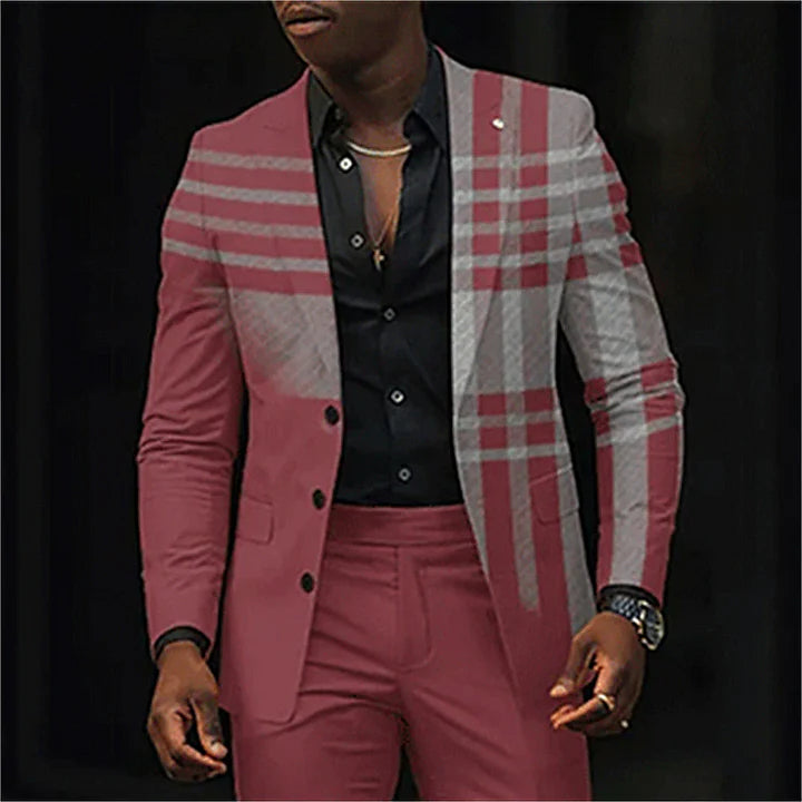 Herren 2-teiliger Anzug – Ombre Blazer & Gerade Hose
