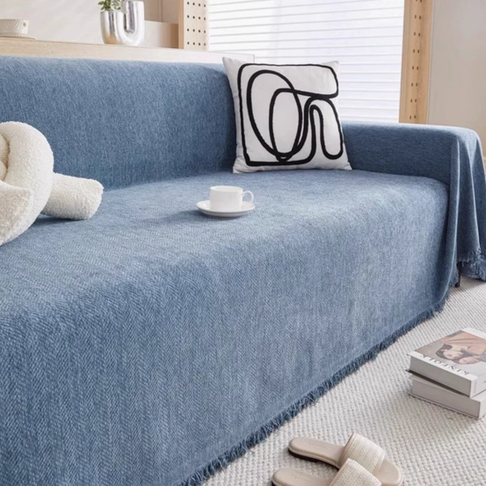 Wasserdichter Sofa-Bezug – Rutschfest mit Fransen-Detail