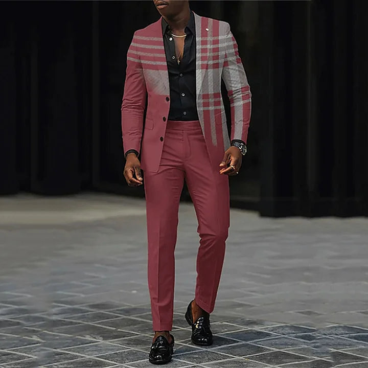 Herren 2-teiliger Anzug – Ombre Blazer & Gerade Hose