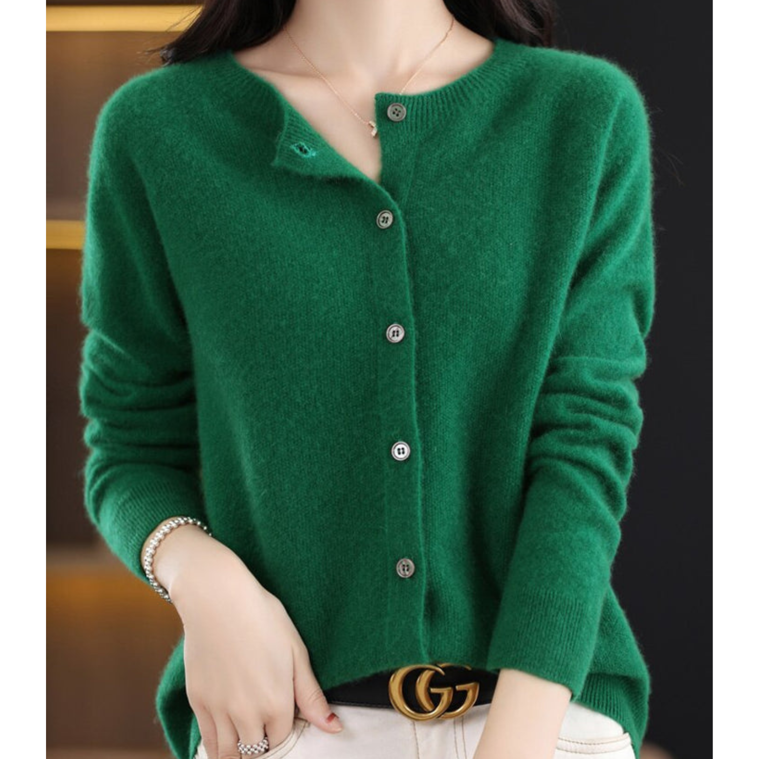 Damen Strickjacke - Knopfleiste & Lockere Passform