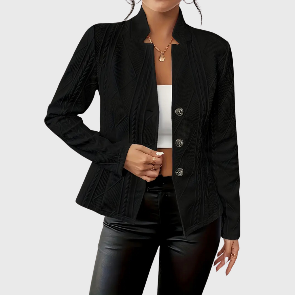 Damen Kurz-Blazer – Einreihig mit Stehkragen