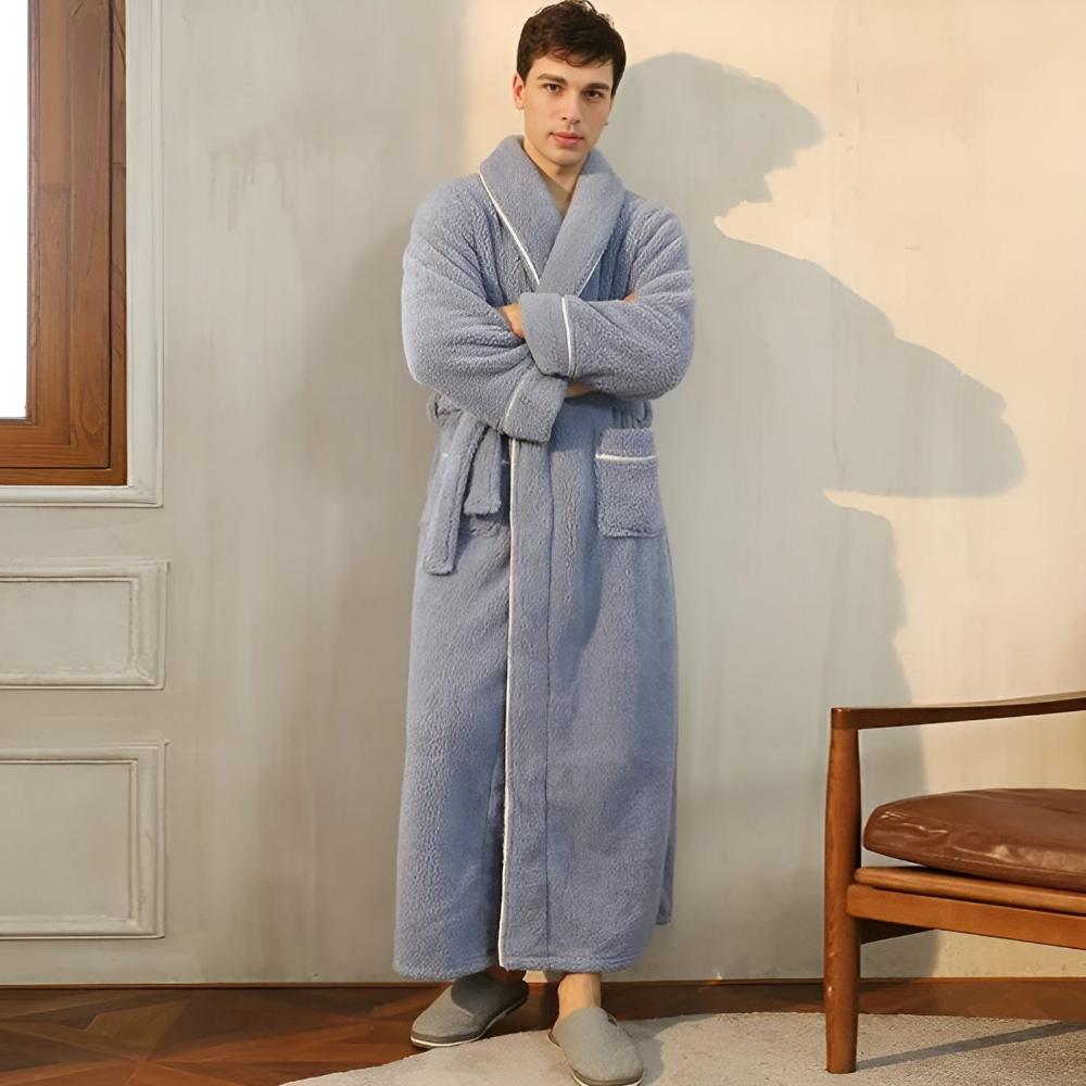 Unisex Langer Morgenmantel - Flauschiger mit Gürtel