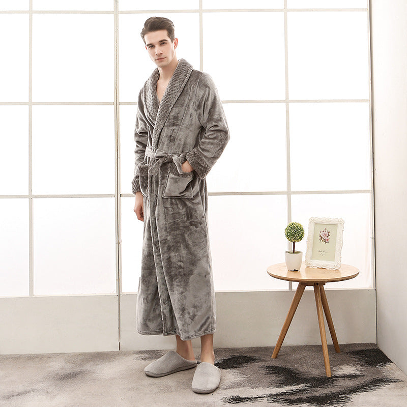 Unisex Strukturierter Morgenmantel - Schalkragen Robe