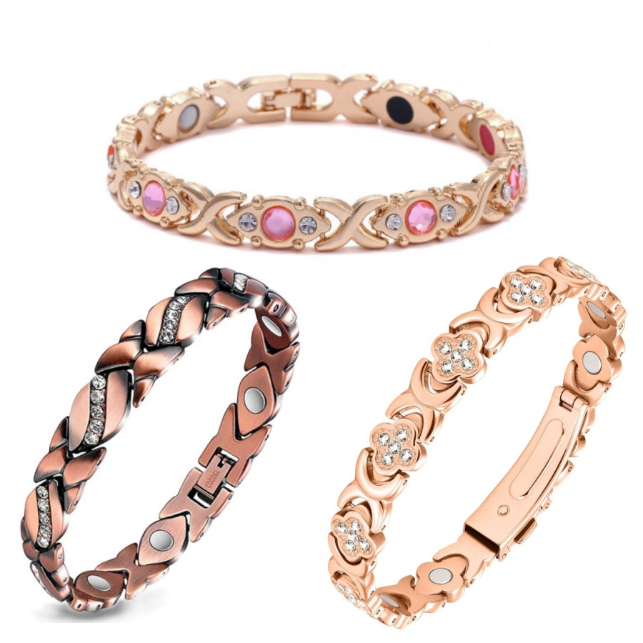 🔥Diystar® Copper Bracelets for Women. Pure Copper Magnetic Bracelet with 3800 Gauss Effective Magnets