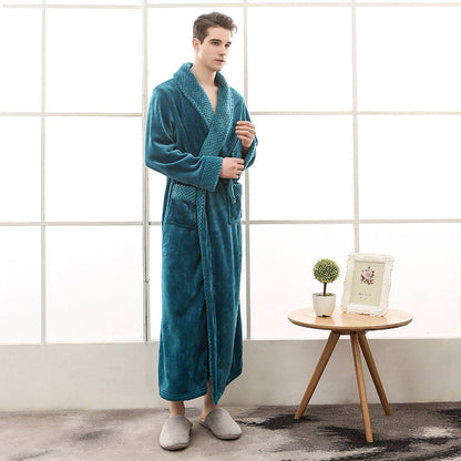 Unisex Strukturierter Morgenmantel - Schalkragen Robe
