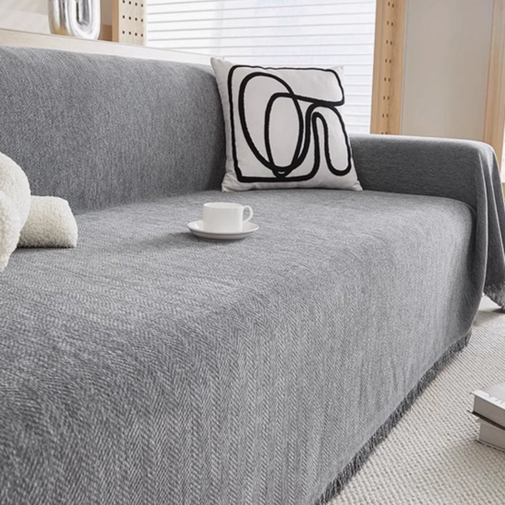 Wasserdichter Sofa-Bezug – Rutschfest mit Fransen-Detail