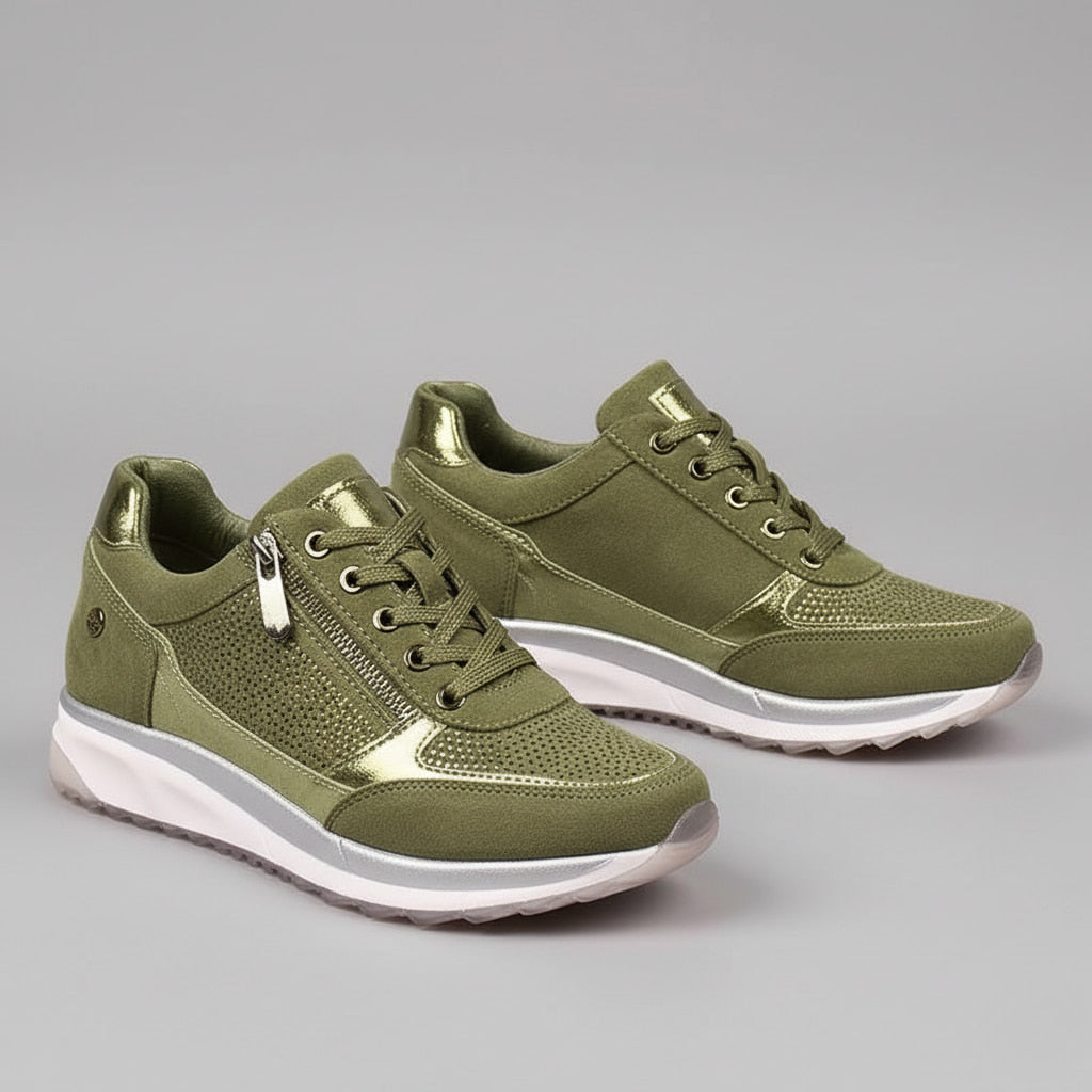 Damen Orthopädische Sneaker - Atmungsaktiv Reißverschluss Komfort