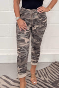 Damen Leoparden-Print-Hose - Stilvolle Schmale Passform