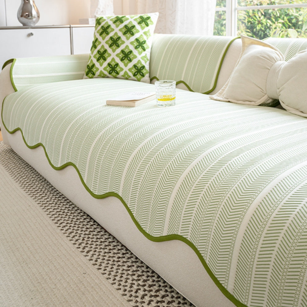 Anti-Rutsch Sofa-Bezug - Weiche Textur mit Wellenkante