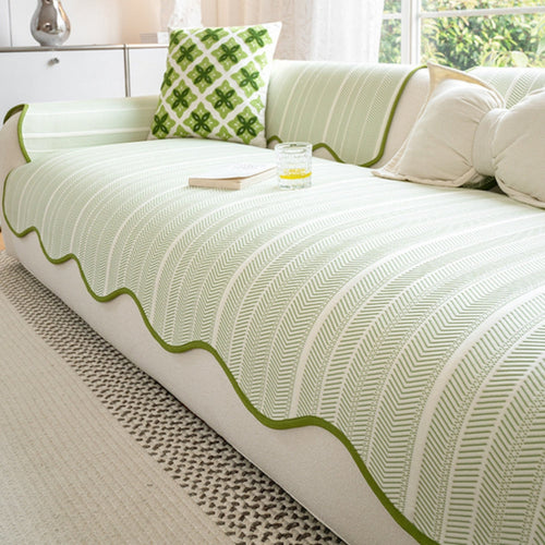 Anti-Rutsch Sofa-Bezug - Weiche Textur mit Wellenkante