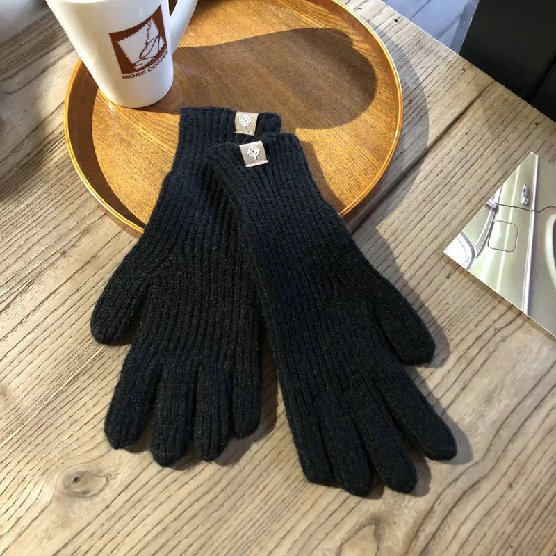Herren Strick-Winterhandschuhe - Gerippt & Touchscreen-kompatibel