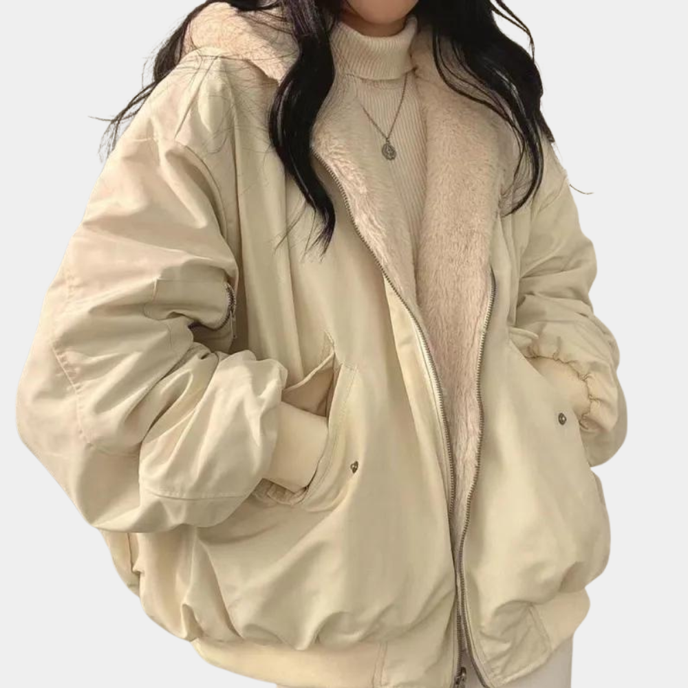 Damen Oversized Winterjacke - Wendbar mit Kapuze