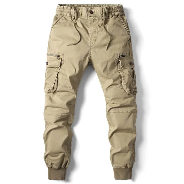 Herren Cargo Jogger Hose - Bündchen Multi-Taschen Hose