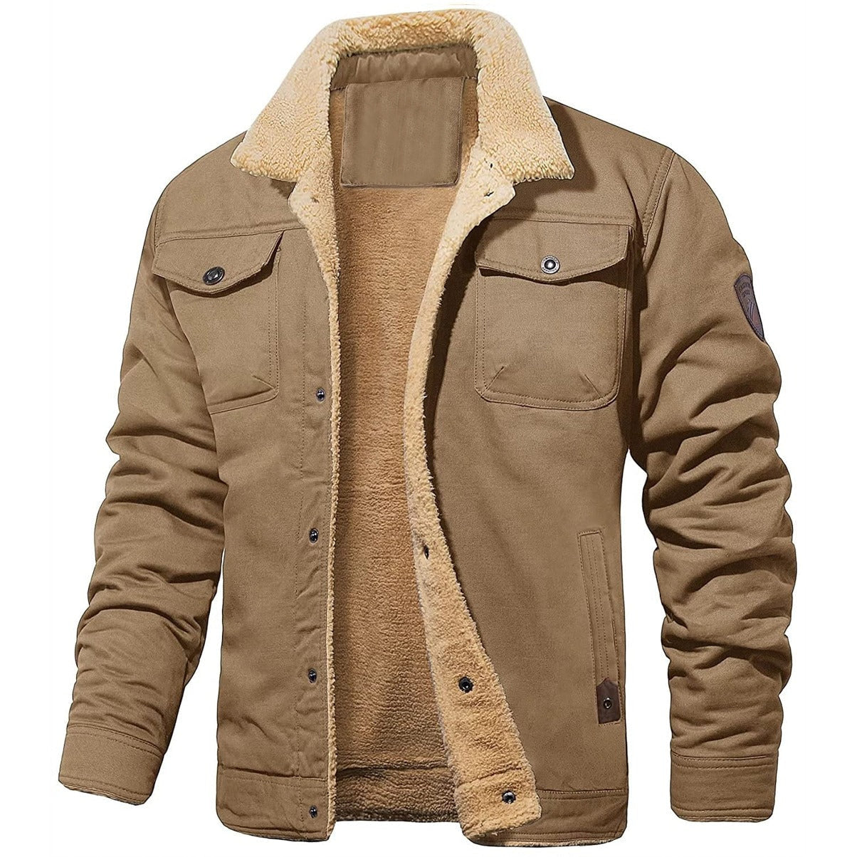 Herren Winterjacke - Weich Gefüttert mit Druckknopfverschluss