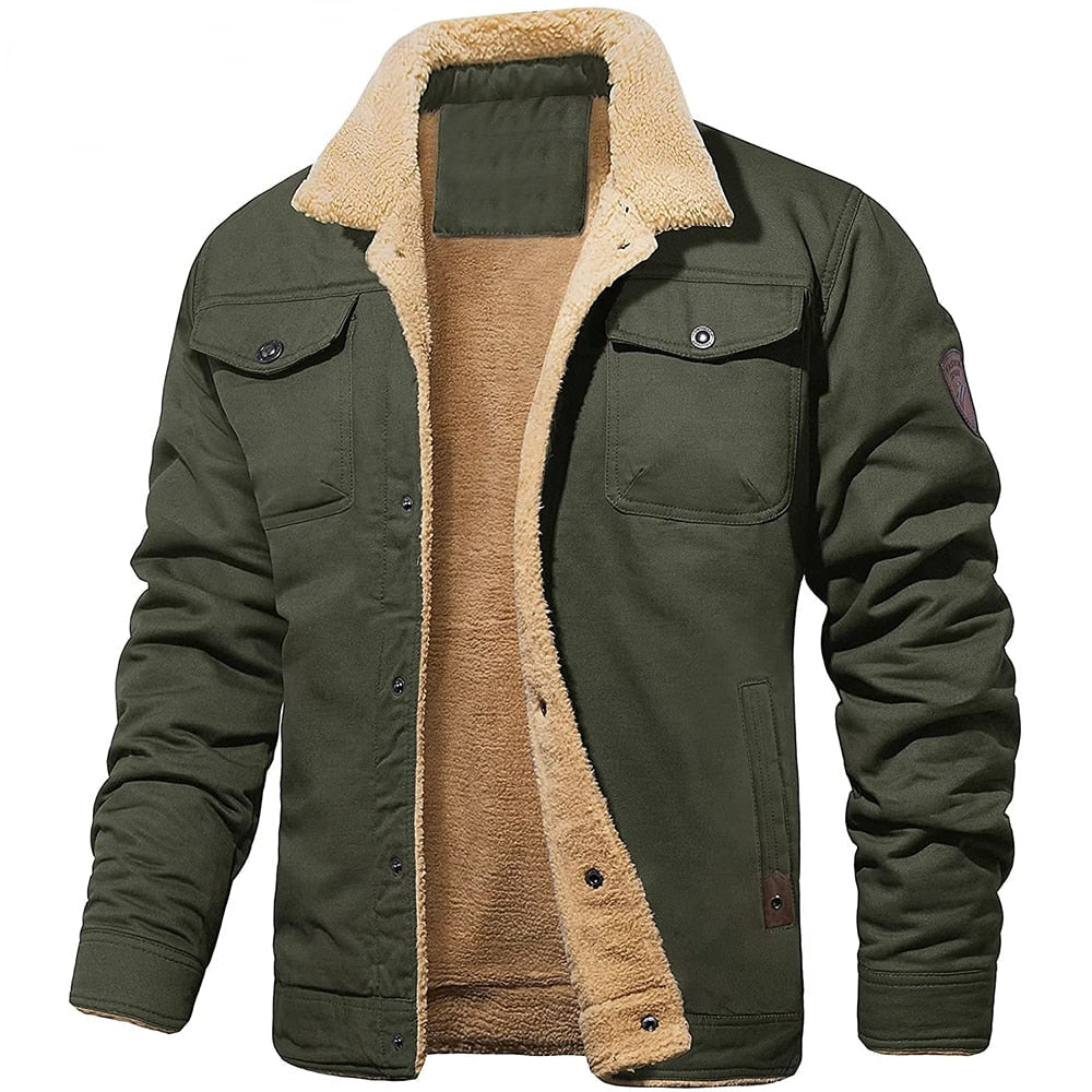 Herren Winterjacke - Weich Gefüttert mit Druckknopfverschluss