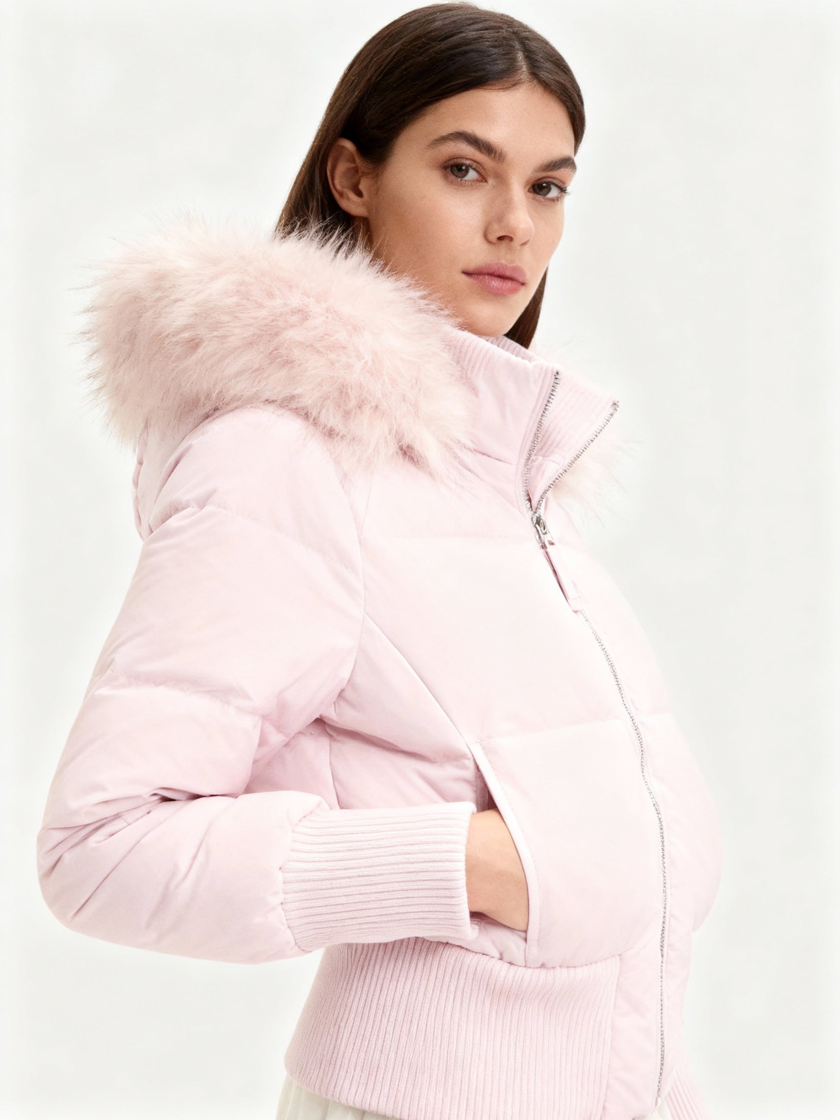 Damen Winter Parka Jacke - Abnehmbare Kapuze & Elastische Bündchen