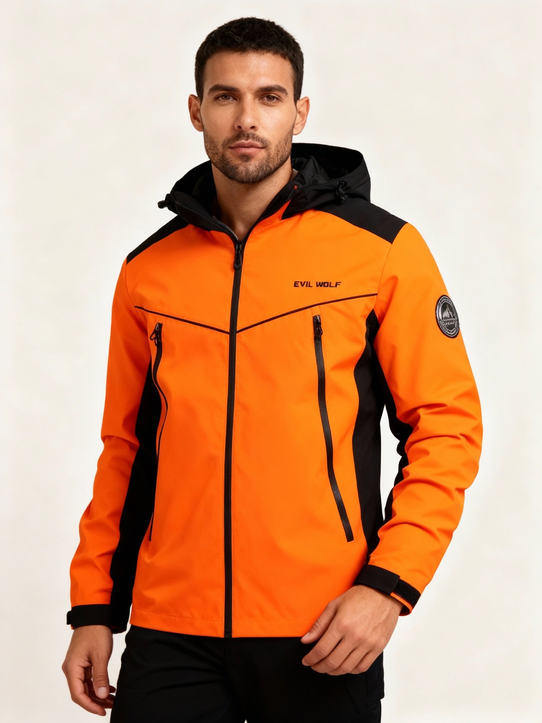Herren Reflektierend Outdoorjacke - Wasserdicht mit Kapuze