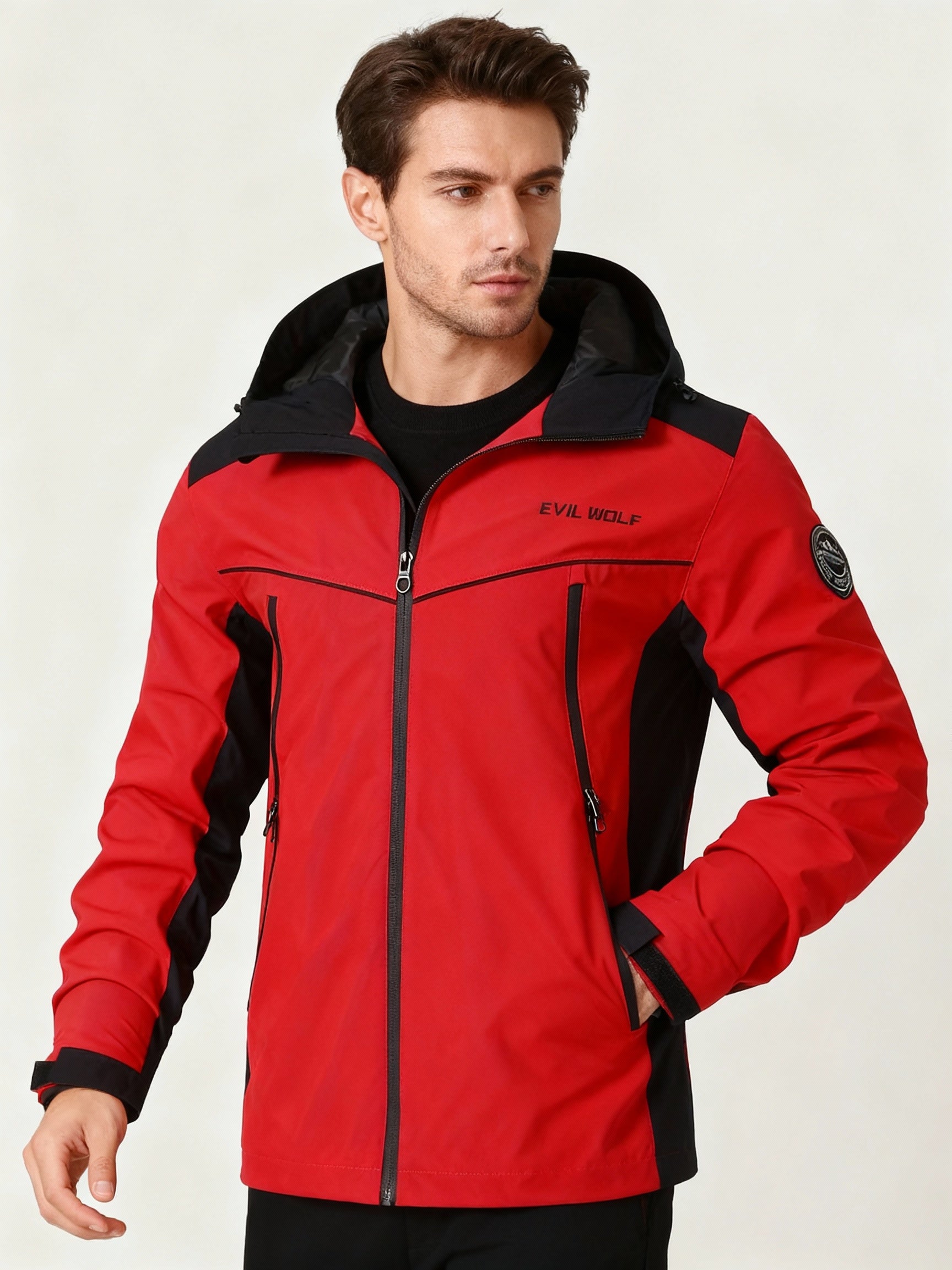 Herren Reflektierend Outdoorjacke - Wasserdicht mit Kapuze